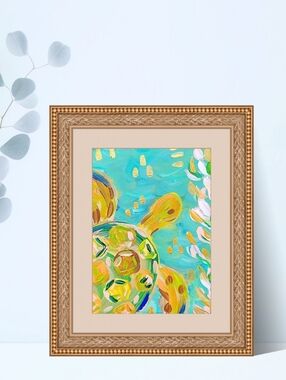 Abstract Turtle Wall Art Ocean Painting Print Sea Creature UNFRAMED 8x10